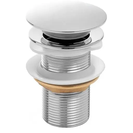 Донний клапан для умивальника Yoka click-clack без переливу хром BK.POP-14-BP-CHR, Хром - фото 1