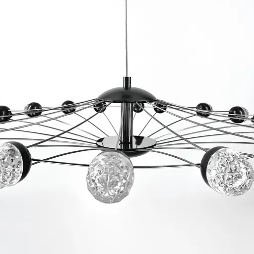 Люстра-колесо в стиле постмодерн на 22 плафона Ø 70 см | Ст. L 20044/22 BK | Line F - фото 4