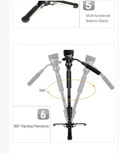 Профессиональный компактный монопод Yunteng VCT-288 (Оригинал) - фото 4