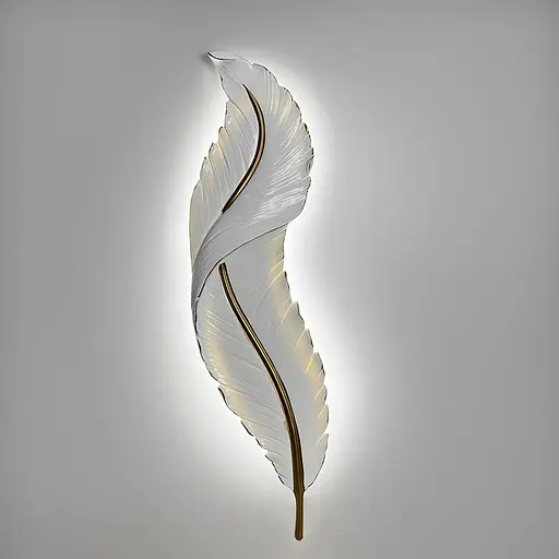 Бра Line F у вигляді пірʼїни 87х12 см Арт. W 011/850 WT - фото 2