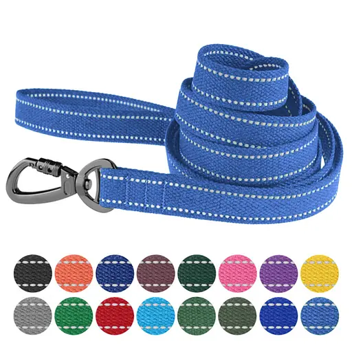 Поводок для собак Barksi Сotton с карабином на замке 500x2.5 см лазурно-синий - фото 6