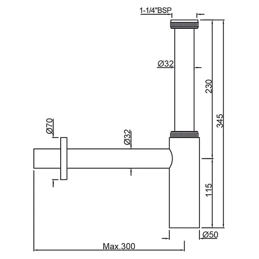 Сион для умивальника Jaquar ALD-CHR-769L300X190, Хром - фото 2