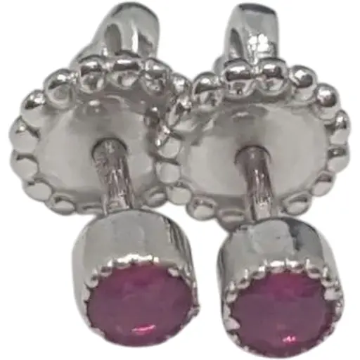 Срібні пуссети Лазурит з фіанітами. 28403Р ЗЕЛ рожевий