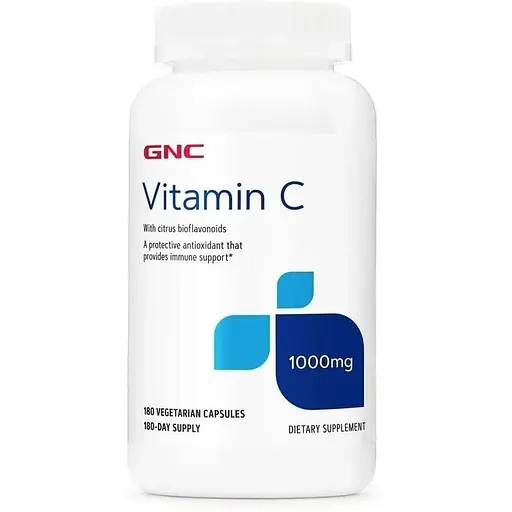 Витамин C GNC Vitamin C 1000 mg with Citrus Bioflavonoids, 180 вегакапсул з цитрусовими біофлавоноїдами