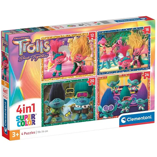 Пазл 4 в 1 Clementoni Trolls 3: 12+16+20+24 елементи (21527) - фото 1