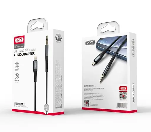 Кабель AUX XO NB-R193A Lightning to 3.5 мм adapt audio Черный - фото 2