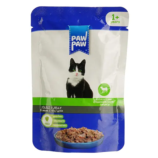 Вологий корм Pawpaw для дорослих котів ягня в желе 85 г - фото 2