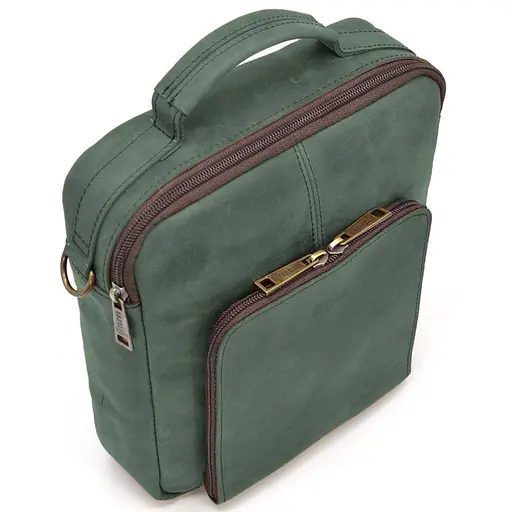 Кожаная мужская сумка через плечо TARWA 24х26х9 см sum0025377 - фото 3