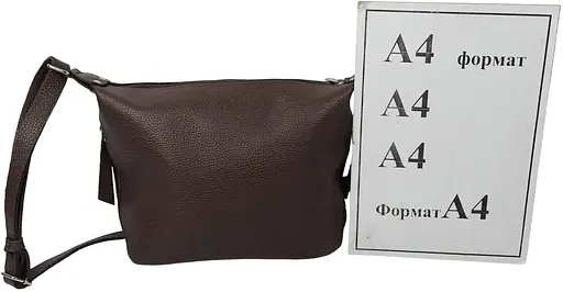 Женская кожаная сумка Borsacomoda темно-коричневая sum0028713 - фото 10