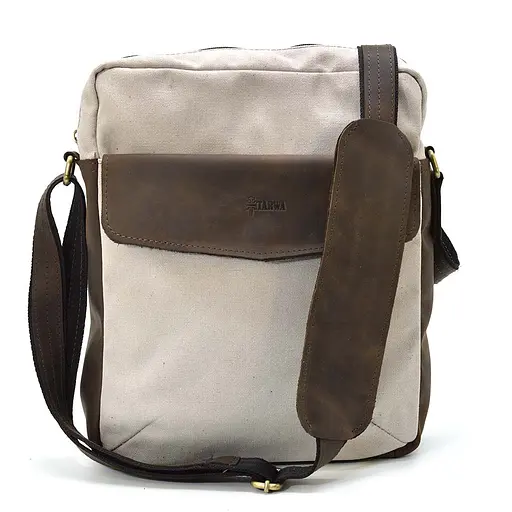 Кожаная мужская сумка через плечо TARWA 32х27х8 см 000296298 - фото 3