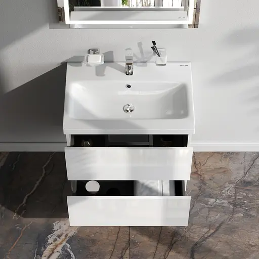 Тумба з умивальником AM.PM Gem підвісна 60 см білий MGA-FHX06022WG-WCC0602WG Білий - фото 3