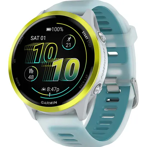 Смарт-часы Garmin Forerunner 570 47mm Amp Yellow Aluminum with Translucent Whitestone/Turquoise Band (010-02971-01) [138715]