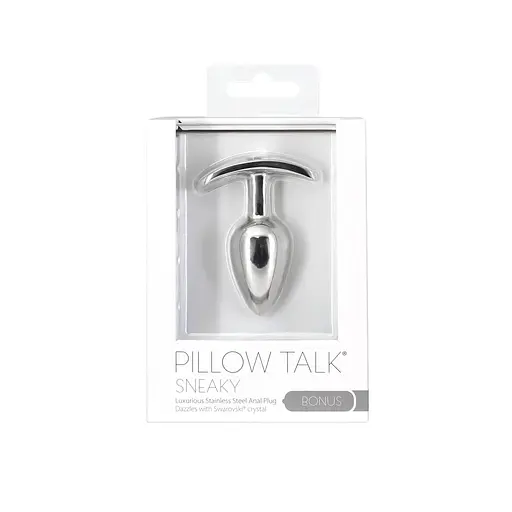 Анальная пробка Pillow Talk Sneaky Stainless Steel Butt Plug 6.6 см (серебристый) - фото 4