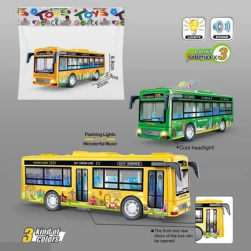 Автобус, 7730, інерція, звук, підсвічування (В асортименті) - фото 2