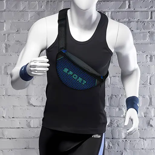 Сумка-бананка мужская/женская Sport 32×16 см с расширителем поясная сумка или сумка через плечо (02874) - фото 2