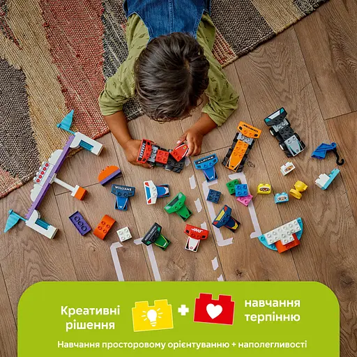 Конструктор LEGO DUPLO Автомобили для гонок и пилоты команд Формулы-1, 70 деталей (10445) - фото 11