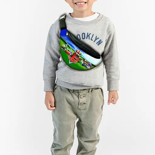 Сумка-бананка дитяча Тачки Блискавка Маквін з принтом, 32х15см, сумка для хлопчика через плече (00149)