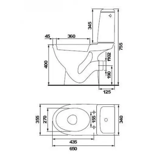 Унітаз-компакт Cersanit Eko 22 010 3/6 л з дюропластовим сидінням 30412 - фото 3