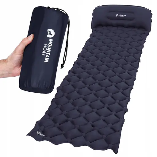 Коврик (каремат) надувной Mountain Goat 190 x 58 x 5 см MG0012 Navy Blue (P-5905973400893) - фото 1
