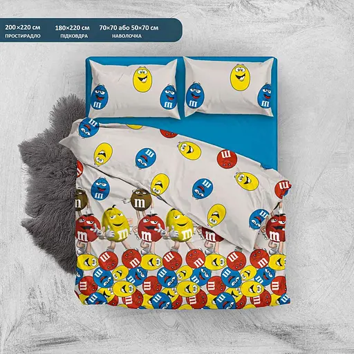 Комплект постільної білизни OldBro friends M&M, бязь Arabeska, двуспальний 200×220 см - фото 2