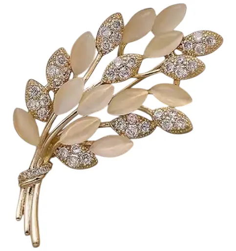 Ніжна брошка букет колосоків для особливого образу декоративна жіноча прикраса на одяг Золотистий - фото 1