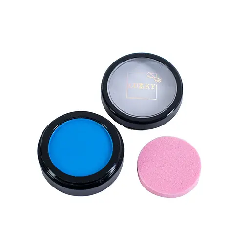 Дитяча пудрова крейда для волосся Lukky T11916 зі спонжем, блакитна - фото 1