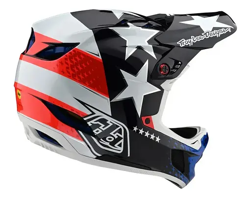 Велошолом Troy Lee Designs D4 Composite Freedom 2.0 Red/White S (1106-140777002) - фото 2