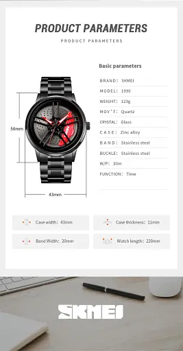 Часы наручные Skmei 1990 Model D rolling dial,1990D (18389) - фото 5