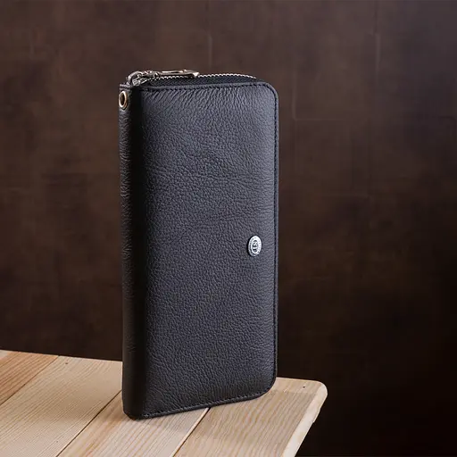 Мужской кожаный кошелек (ST45) ST Leather 10х20х3 см acs0015171 - фото 5