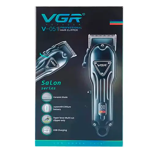 Машинка для стрижки акумуляторна VGR V-051 2500 mAh LED дисплей (4 насадки) - фото 9