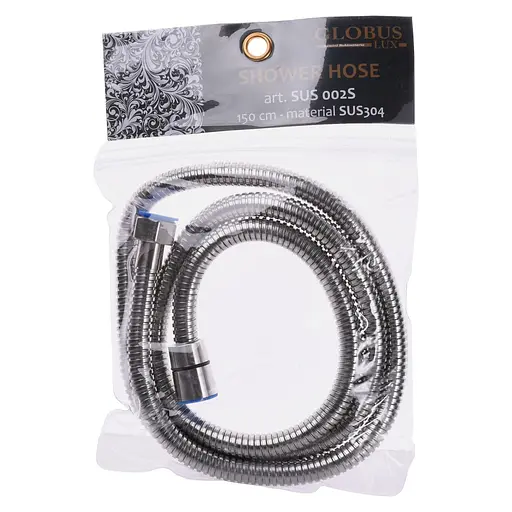 Шланг для душу Globus Lux SUS-002S-150, Хром - фото 1