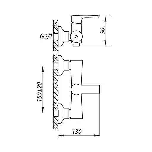 Змішувач для душу Zerix FAB-5 ZX3053 Satin - фото 2