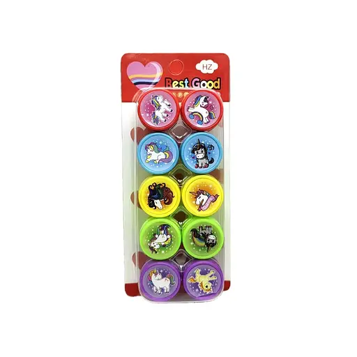 Набор штампиков Единорог, 25 мм, 10 шт., в блистере, 1019-U (в ассортименте)