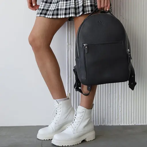 Шкіряний рюкзак Groove M графітний - фото 10