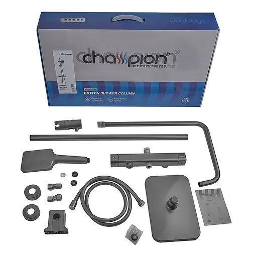 Душова система з алюмінію Champion PBC-009-J 3 режими graphite CH6548, Графіт - фото 8