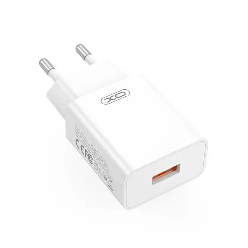 Мережевий зарядний пристрій XO L127 USB-A QC18W Fast Charging Charger with Micro cable Білий - фото 1