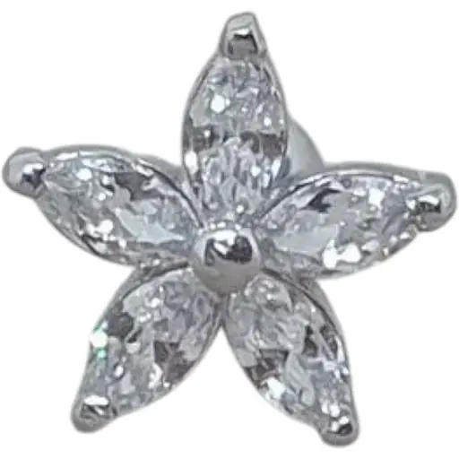 Срібна сережка для пірсингу хеліксу Ірій з фіанітами. 40103ШТ