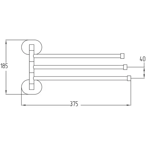 Тримач рушників потрійний поворотний Lidz (CRM) -114.07.03 - фото 2