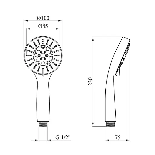Ручний душ Kroner KRM - C721, Хром - фото 2