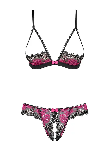 Еротичний комплект Obsessive Tulia L/XL чорний - фото 6