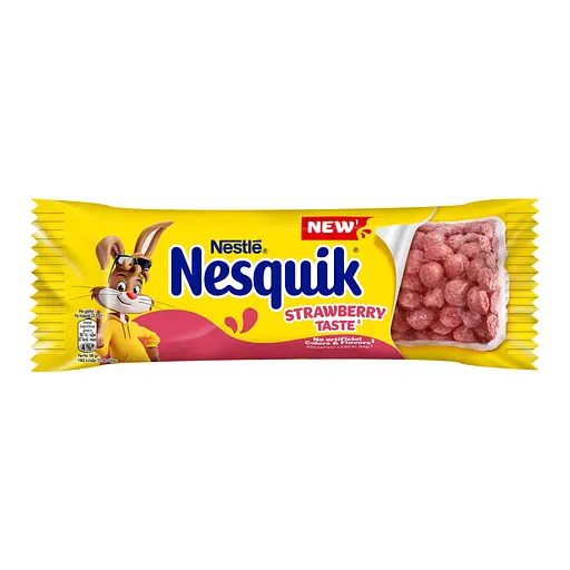Батончик Nestle Nesquik с цельными злаками с витаминами и железом со вкусом клубники 23.5 г