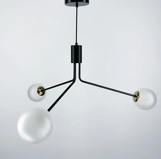 Витончений світильник з матовими плафонами | Арт. AOC 11/3 BK | Line F - фото 8