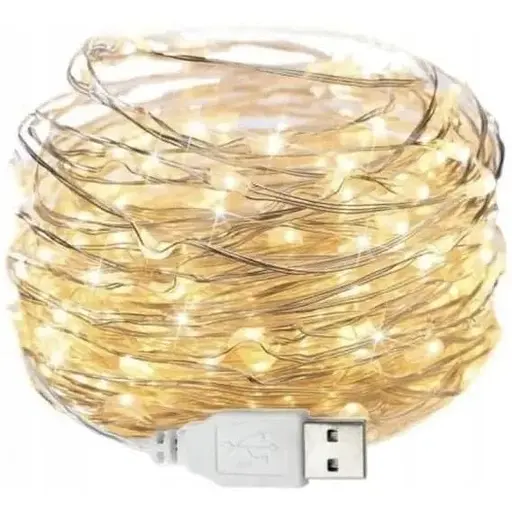 Гирлянда капля росы usb Sun Lamp 100 led нить длина 10м c USB для 5v, от powerbank