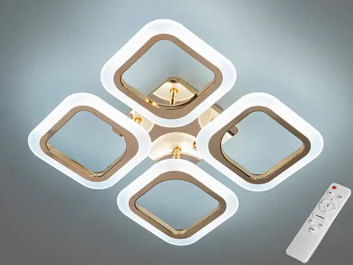 Світлодіодна пристельова люстра з регулюванням яскравості, 40W, золото - фото 1