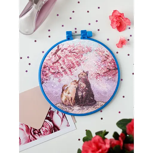 Набір для вишивання хрестиком "Сонячні промінчики" AHM-043 з п'яльцями - фото 2