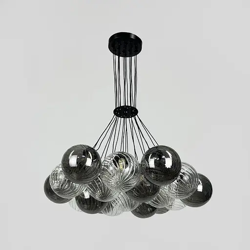 Люстра-пучок на 19 плафонів графіт+прозорий Ø 65 см | Line F | Арт. 1034/19 BK - фото 5