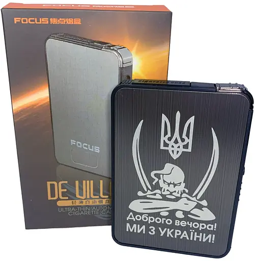 Портсигар на 10 сигарет із запальничкою HL-427 Gray, Доброго вечора! Ми з України! (16369) - фото 4