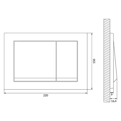 Клавіша змиву Cersanit Enter для встановлення Aqua хром матовий K97-512, Хром - фото 2