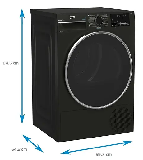 Beko Сушильна машина тепловий насос, 8кг, A++, 60см, дисплей, сірий - фото 7