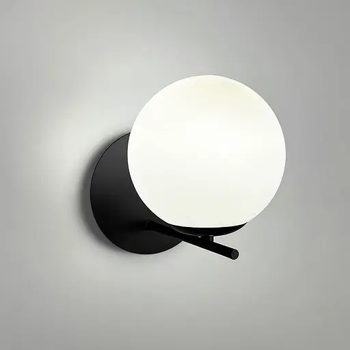 Бра у чорному корпусі з білим плафоном 15х24 см Line F Арт. B91274/1 BK - фото 2